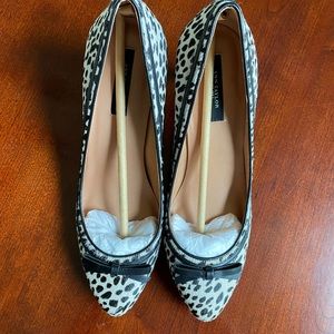 Black leopard print heels